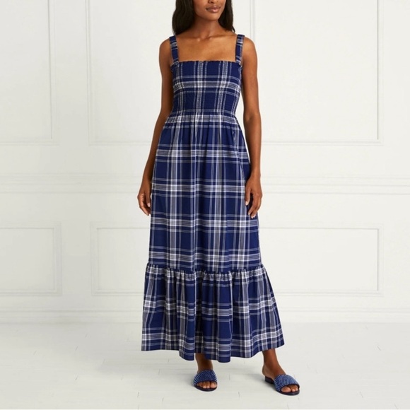 Hill House Anjuli Nap Dress in Navy Plaid Size XS - Picture 3 of 13